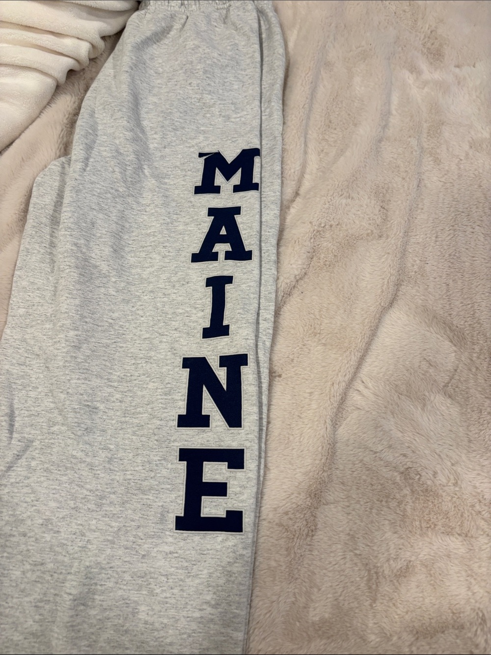 Jerzees Light Gray Sweatpants with Navy Logo Tag